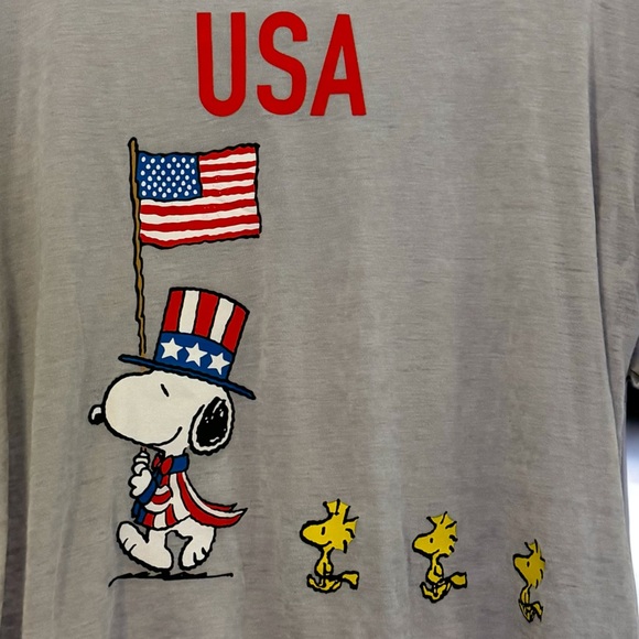 Brand New Burnout Cropped Style Peanuts T-Shirt - Fourth of July, Ladies XL - Picture 6 of 8